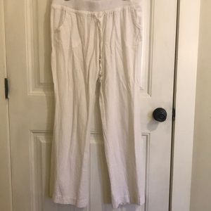 White linen pants